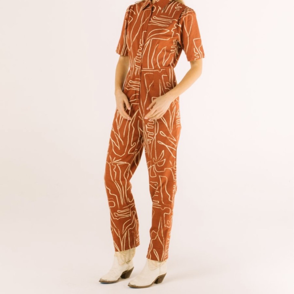 BEL KAZAN rust, patterned jumpsuit